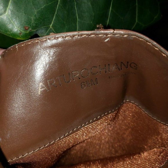 Arturo Chiang Women Riding Boot Knee High Buckle Strap Button Side Zip Brown 6.5 - Picture 9 of 12